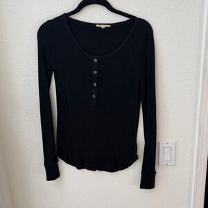 Madewell Black Long Sleeve Henley Top